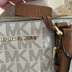 Michael Kors Tan and Cream Crossbody Bag